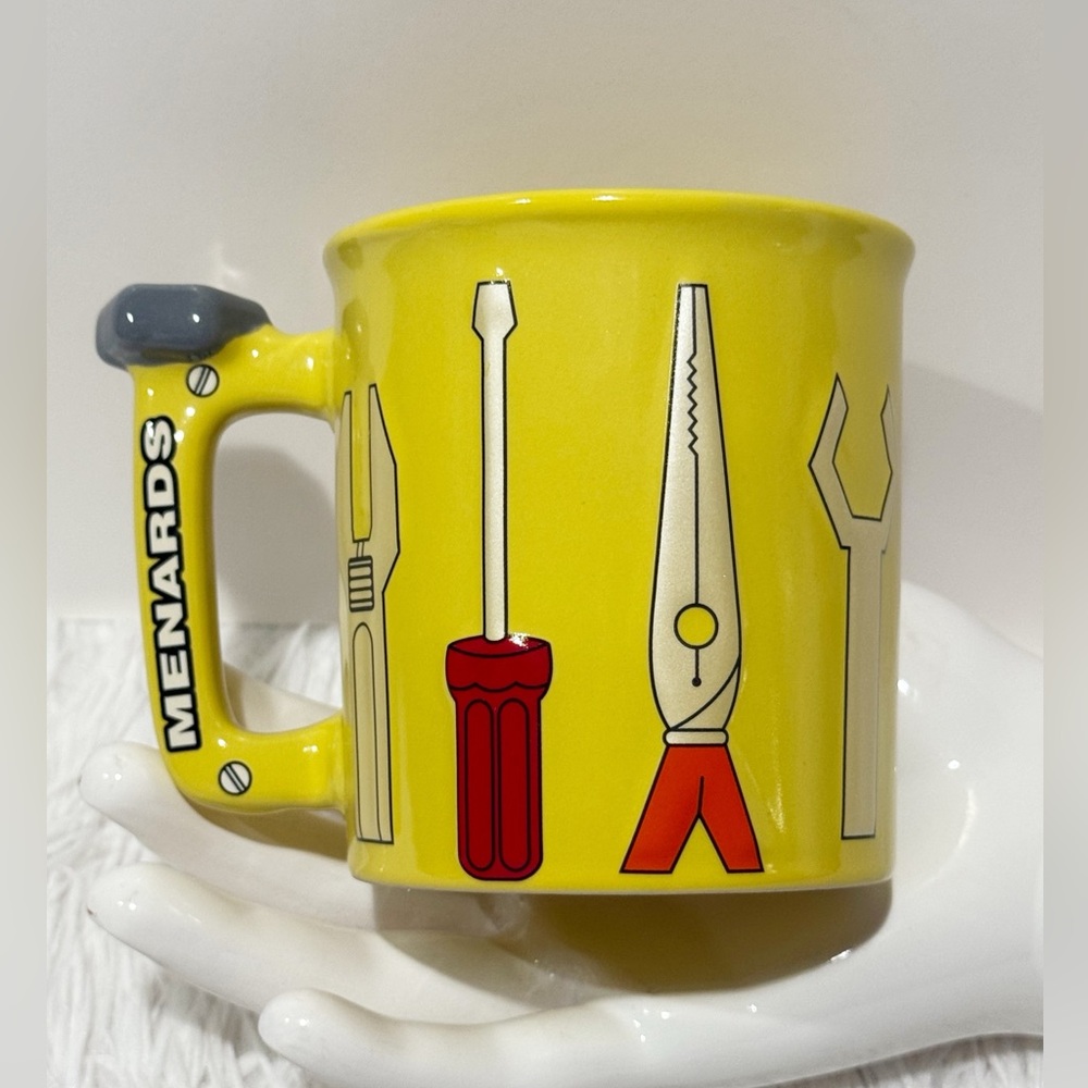 MENARDS Coffee Mug Yellow 3D Tools Novelty Cup Handyman
